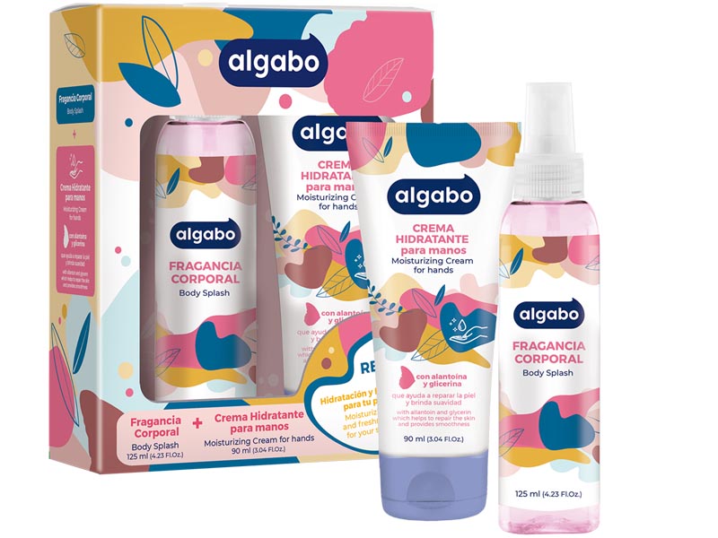 Set de Crema Hidratante para manos y uñas y Body Splash de Algabo